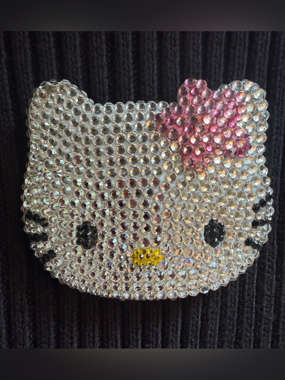 Hello Kitty Crystal Face mirror with Pink Bow Accent